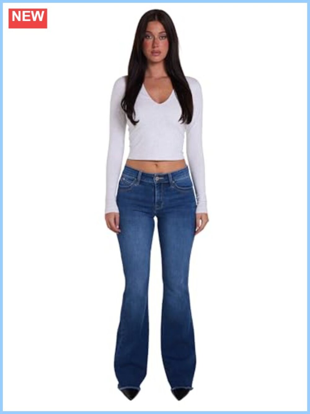 High Rise Super Flare Denim Jeans Butt Lifting Stretch